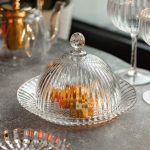 Блюдо сервірувальне з кришкою Ø 20 см скляне прозоре для десертів, випічки, фруктів HP-YH-43 - Зображення 6