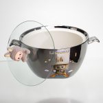 Бульйонниця порцелянова Labubu з кришкою та ручками 800 (мл) Ø15 (см) дитяча тарілка для супу та локшини Сріблястий з коричневим FM-34B - Зображення 3
