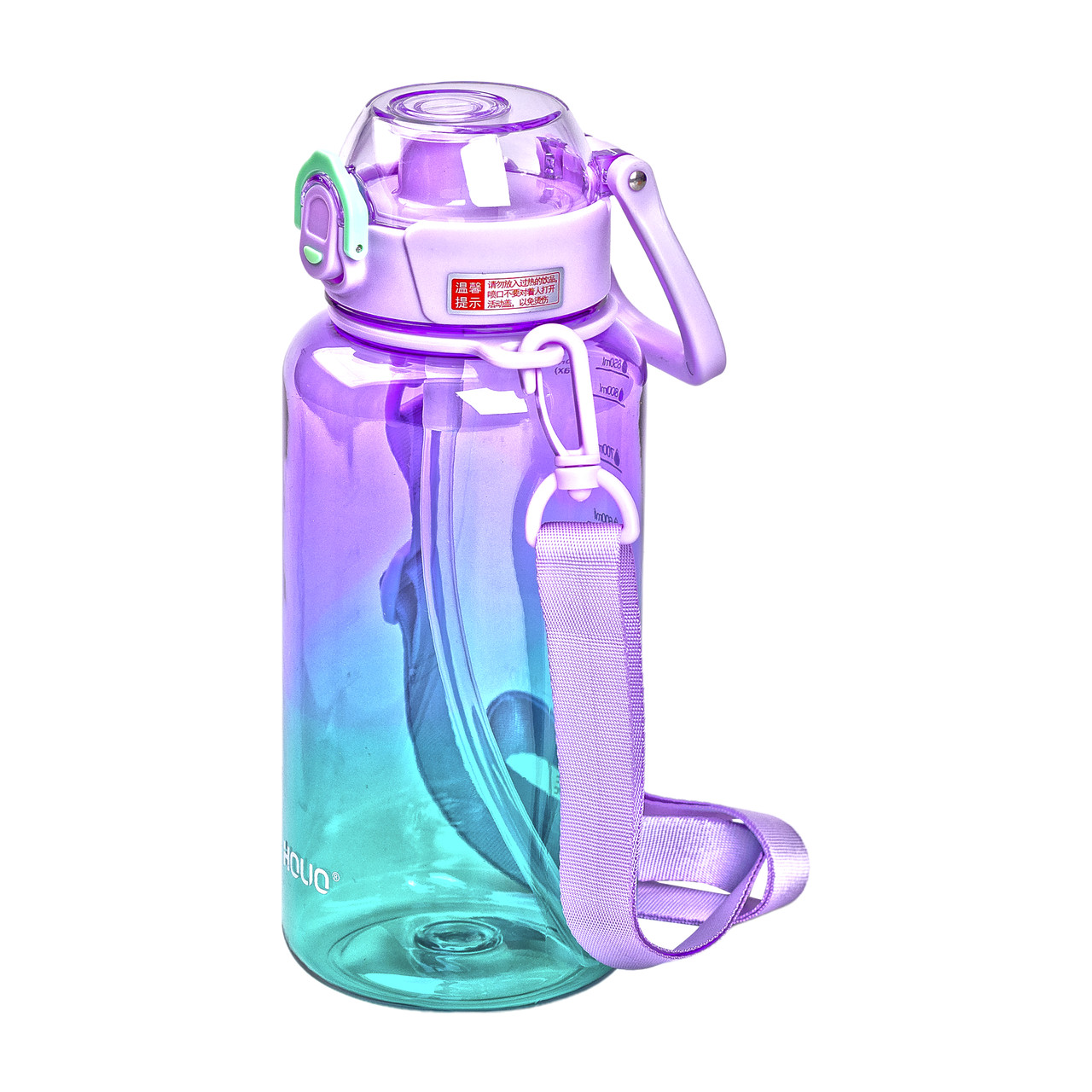 Пляшка для води 1 л пляшечка з мундштуком бузкова HP-14-31V - Зображення 4