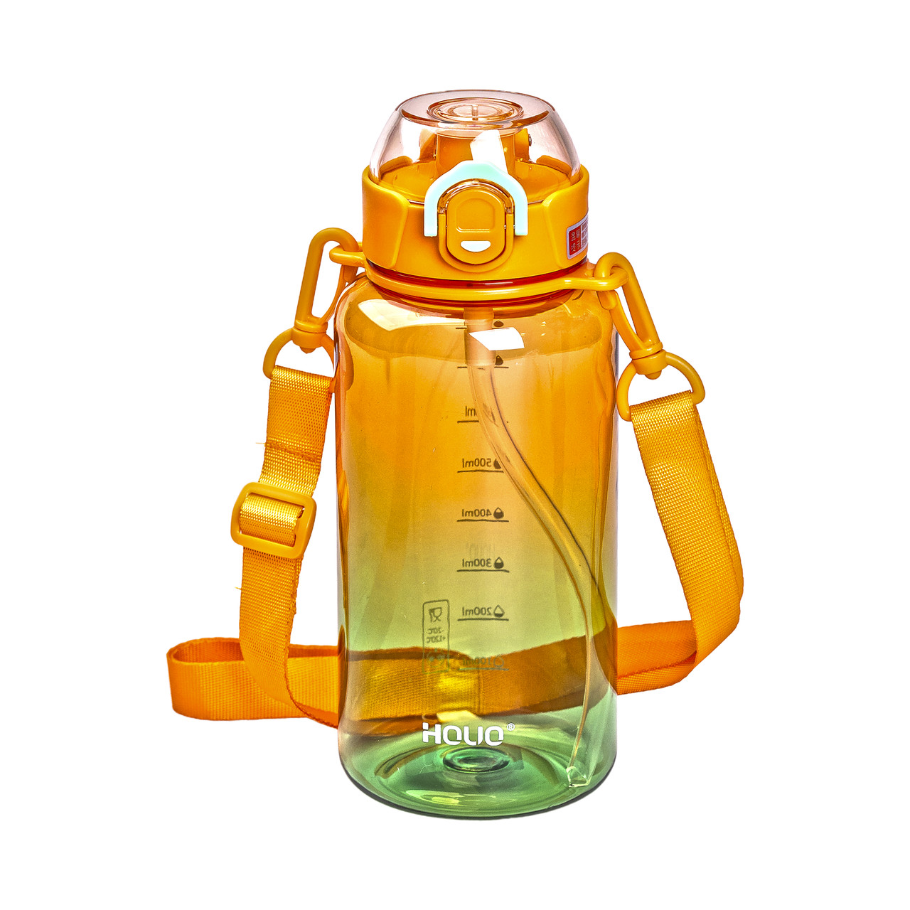 butylka_dlya_vody_mnogorazovaya_tritan_1_litr_oranzhevaya_butylochka_s_poilkoy_dlya_sporta_i_shkoly-1 Пляшка для води 1 л пляшечка з мундштуком помаранчева HP-14-31O - Зображення 1