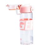 Пляшка для води 460 мл скляна з пластиковою кришкою Рожевий HP17299P - Зображення 2