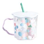 Чашка скляна 500 мл з ложкою та кришкою Блакитний HP7213BL - Зображення 6