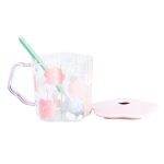 Чашка скляна 500 мл з ложкою і кришкою Рожевий HP7213P - Зображення 3