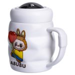 Чашка порцелянова з кришкою Labubu 400 (мл) Білий з жовтим FM-54D - Зображення 3