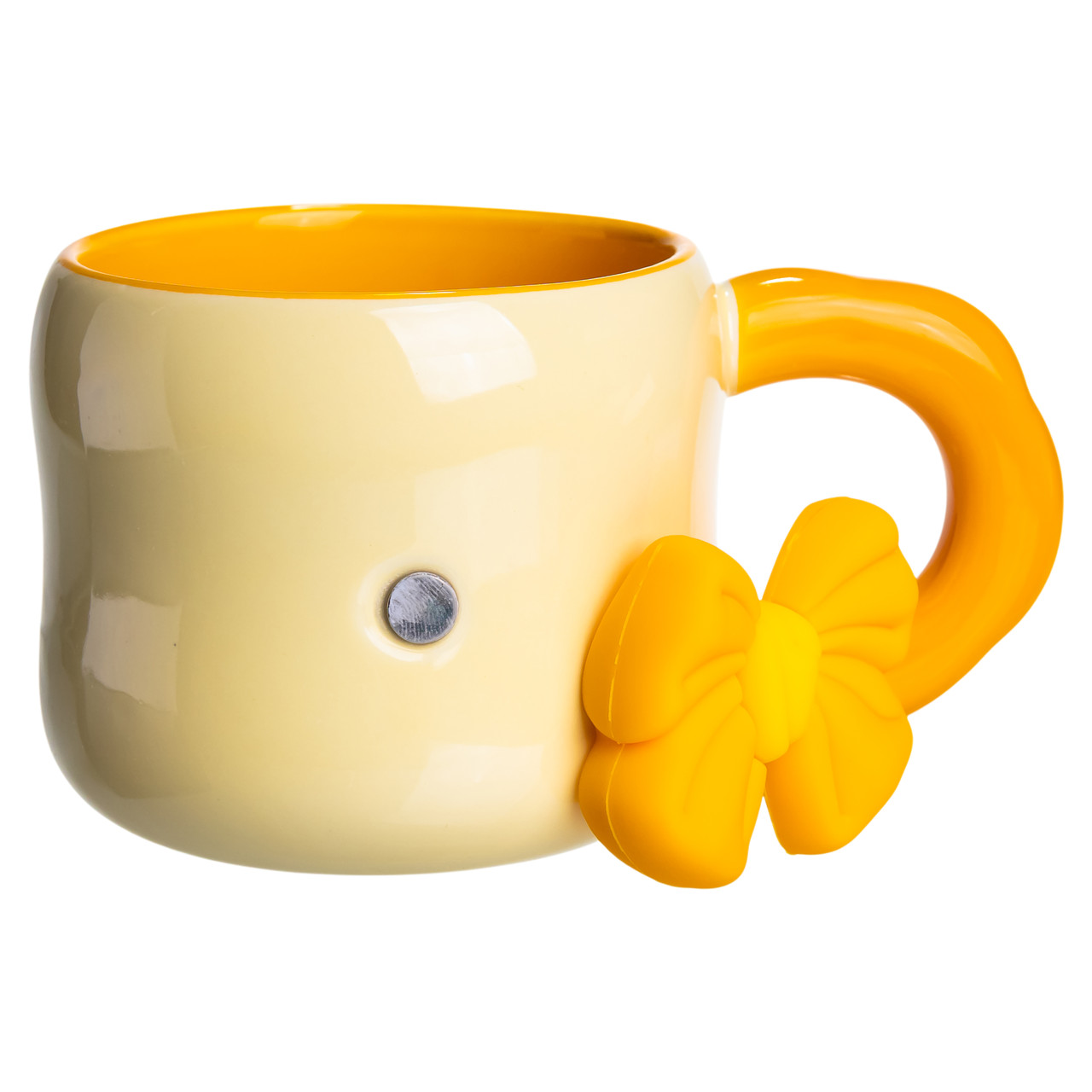 Кубок порцелянова з магнітом Бант 400 (мл) подарункова кружка прикольна чашка для дітей на подарунок Бежевий з жовтим FM-52A - Зображення 3