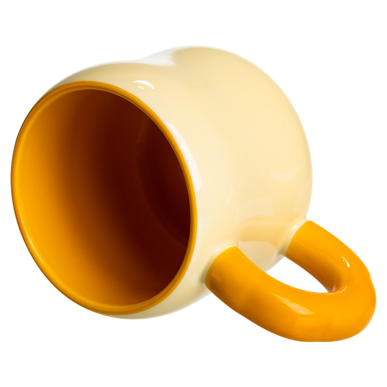 Кубок порцелянова з магнітом Бант 400 (мл) подарункова кружка прикольна чашка для дітей на подарунок Бежевий з жовтим FM-52A - Зображення 4