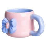 Кубок порцелянова з магнітом Бант 400 (мл) подарункова кружка прикольна чашка для дітей на подарунок Рожевий з блакитним FM-52C - Зображення 2