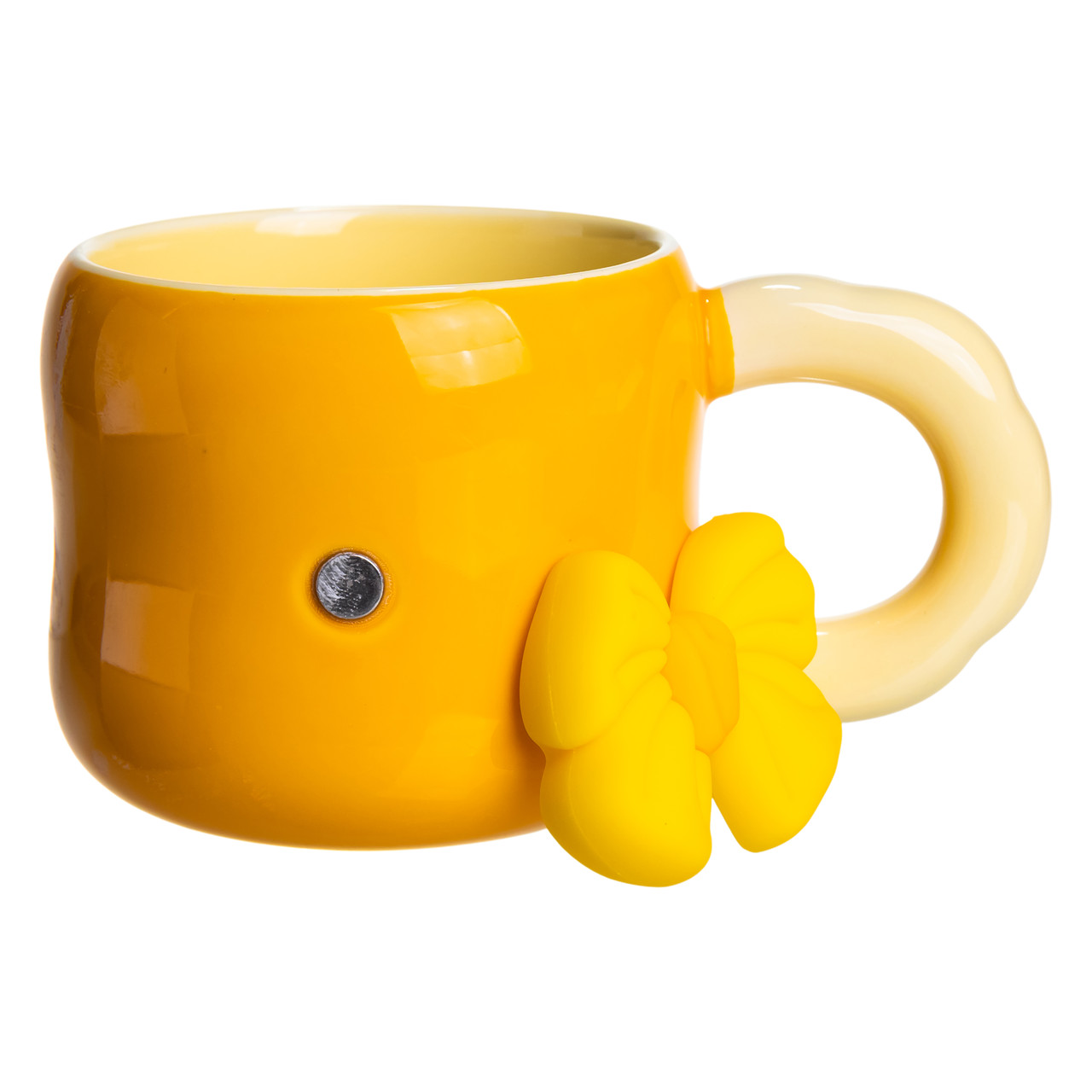 Кубок порцелянова з магнітом Бант 400 (мл) подарункова кружка прикольна чашка для дітей на подарунок Жовтий з бежевим FM-52B - Зображення 2