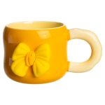 Кубок порцелянова з магнітом Бант 400 (мл) подарункова кружка прикольна чашка для дітей на подарунок Жовтий з бежевим FM-52B - Зображення 3