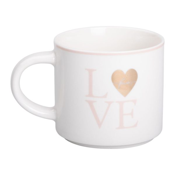 Чашка порцелянова 350 (мл) для кави та чаю Love Біла RX-N240126WL