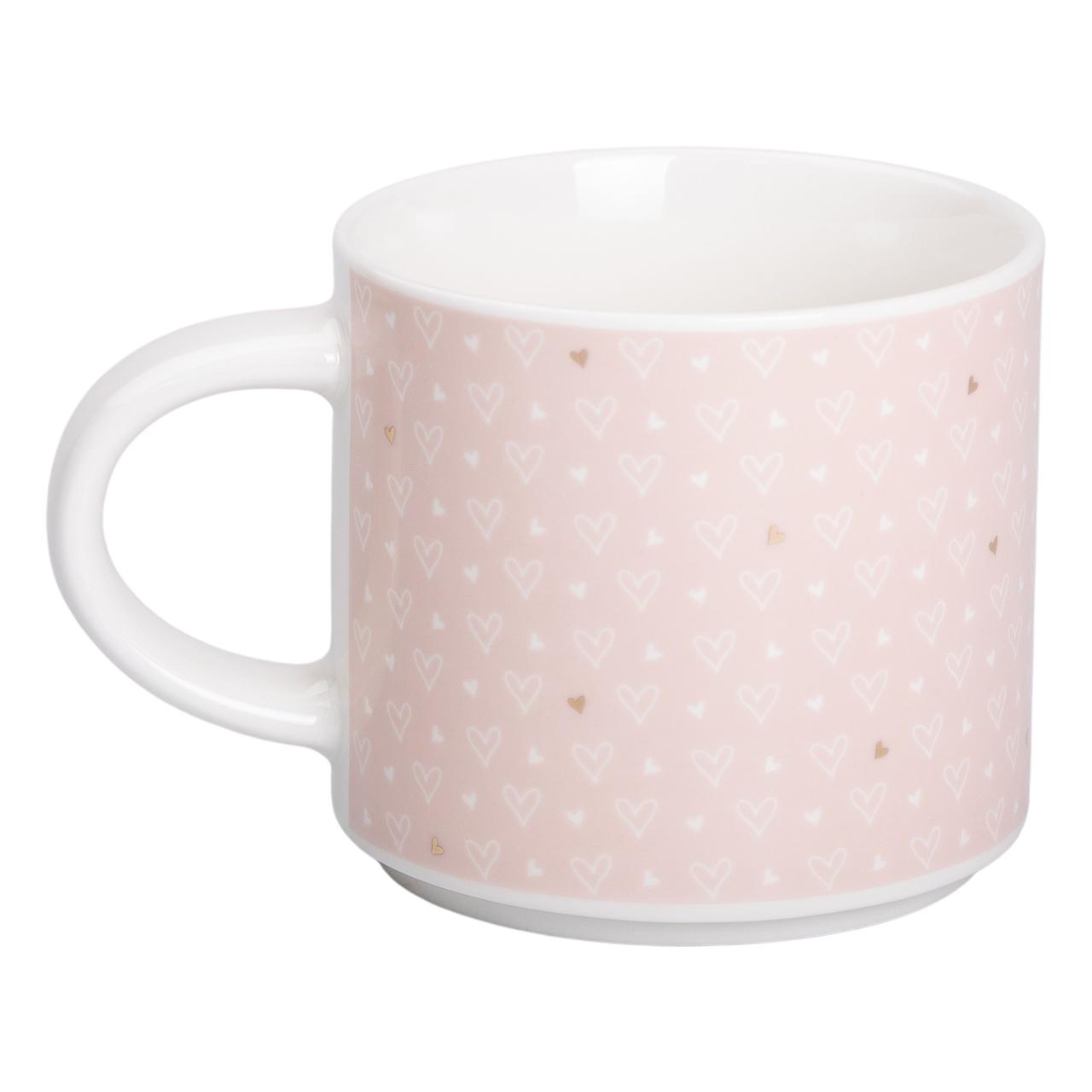 Кружка порцелянова 350 (мл) для кави та чаю Рожева RX-N240126P - Зображення 1