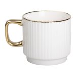 Чашка порцелянова із золотим обідком і золотою ручкою 300 (мл) Біла RX-N231129W