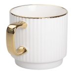 Чашка порцелянова із золотим обідком і золотою ручкою 300 (мл) Біла RX-N231129W - Зображення 2