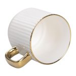 Чашка порцелянова із золотим обідком і золотою ручкою 300 (мл) Біла RX-N231129W - Зображення 3