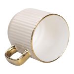 Чашка порцелянова із золотим обідком і золотою ручкою 300 (мл) Бежева RX-N231129BE - Зображення 3