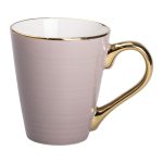 Чашка порцелянова із золотим обідком та позолоченою ручкою 320 (мл) Кремова RX-N240624CR