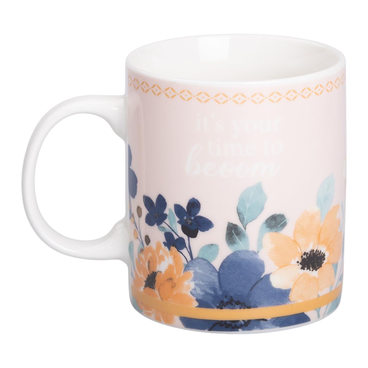 Чашка порцелянова з квітковим принтом 400 (мл) для чаю та кави RX-N240139CR - Зображення 1