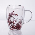Чашки скляна з подвійними стінками з декором червоних сухоцвітів 350 мл 64486-41 - Зображення 2