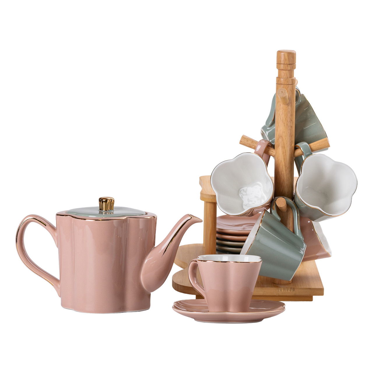 Чайний сервіз на 6 персон з бамбуковою підставкою HP-15-25 - Зображення 2