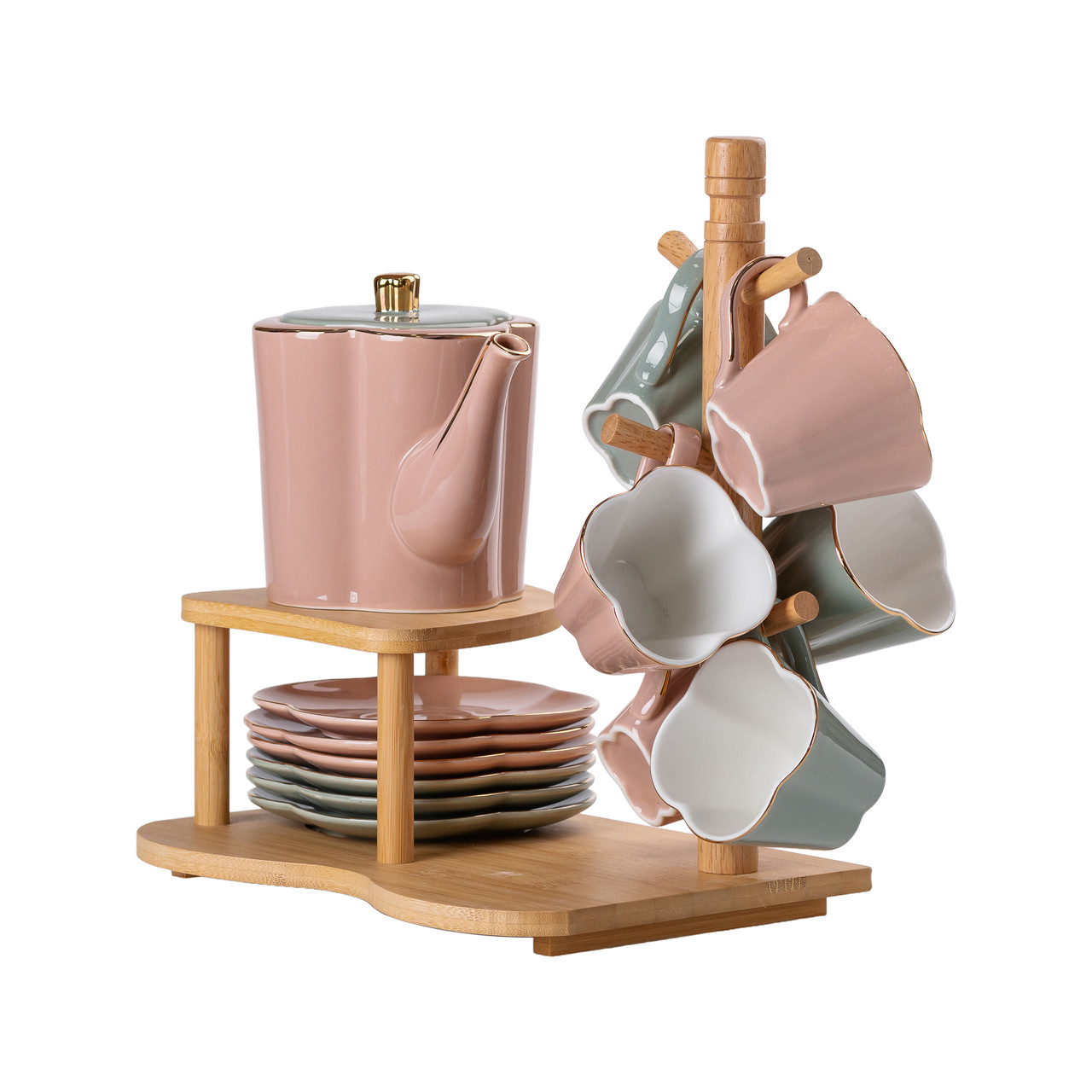 Чайний сервіз на 6 персон з бамбуковою підставкою HP-15-25 - Зображення 4