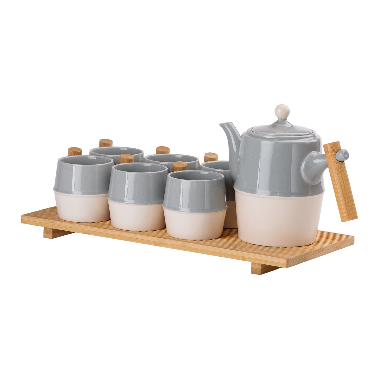 chaynyy_serviz_na_6_person_s_chaynikom_zavarnikom_na_bambukovoy_podstavke_3-2 Чайний сервіз на 6 персон з бамбуковою підставкою сірий HP-15-22 - Зображення 1