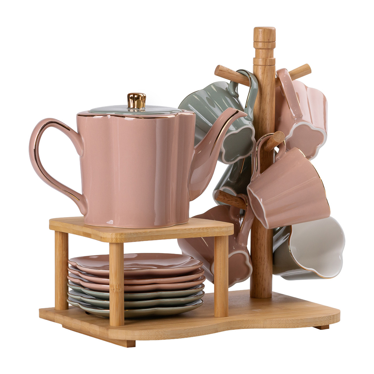 Чайний сервіз на 6 персон з бамбуковою підставкою HP-15-25 - Зображення 6