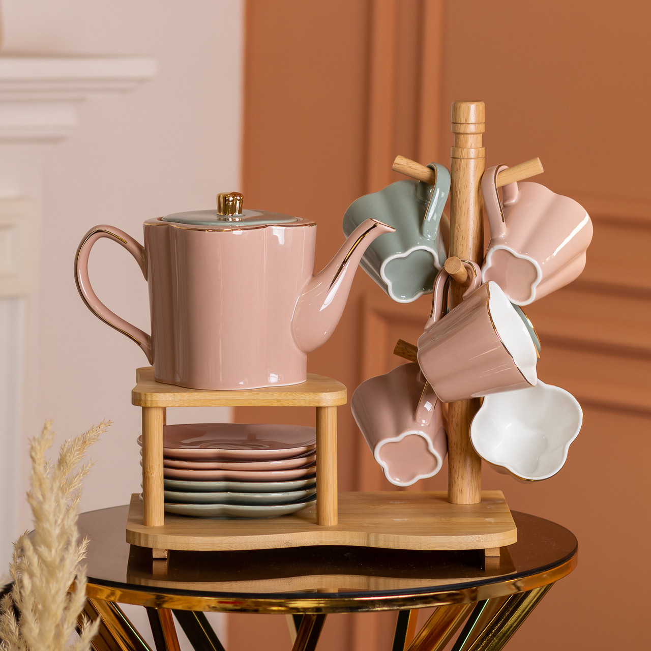Чайний сервіз на 6 персон з бамбуковою підставкою HP-15-25 - Зображення 7