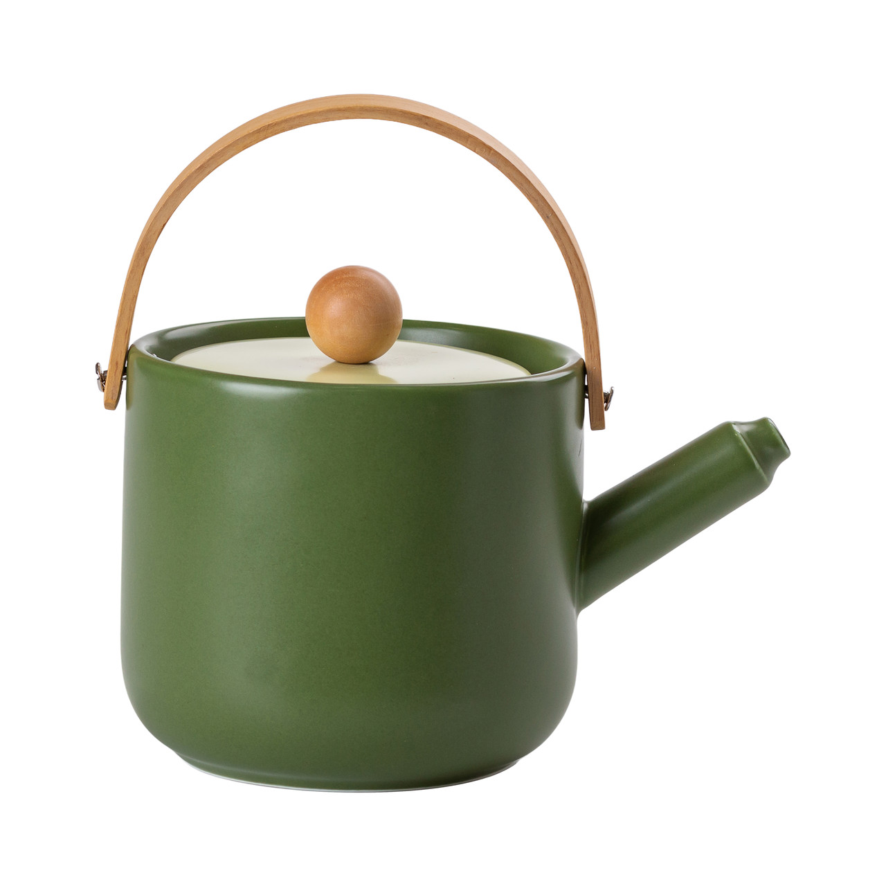 Чайний сервіз на 6 персон з бамбуковою обертовою підставкою, зелений HP-15-23 - Зображення 2