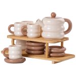 Чайний сервіз на 6 персон з 2-ярусною бамбуковою підставкою HP-15-20 - Зображення 5