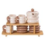 Чайний сервіз на 6 персон з 2-ярусною бамбуковою підставкою HP-15-20 - Зображення 6