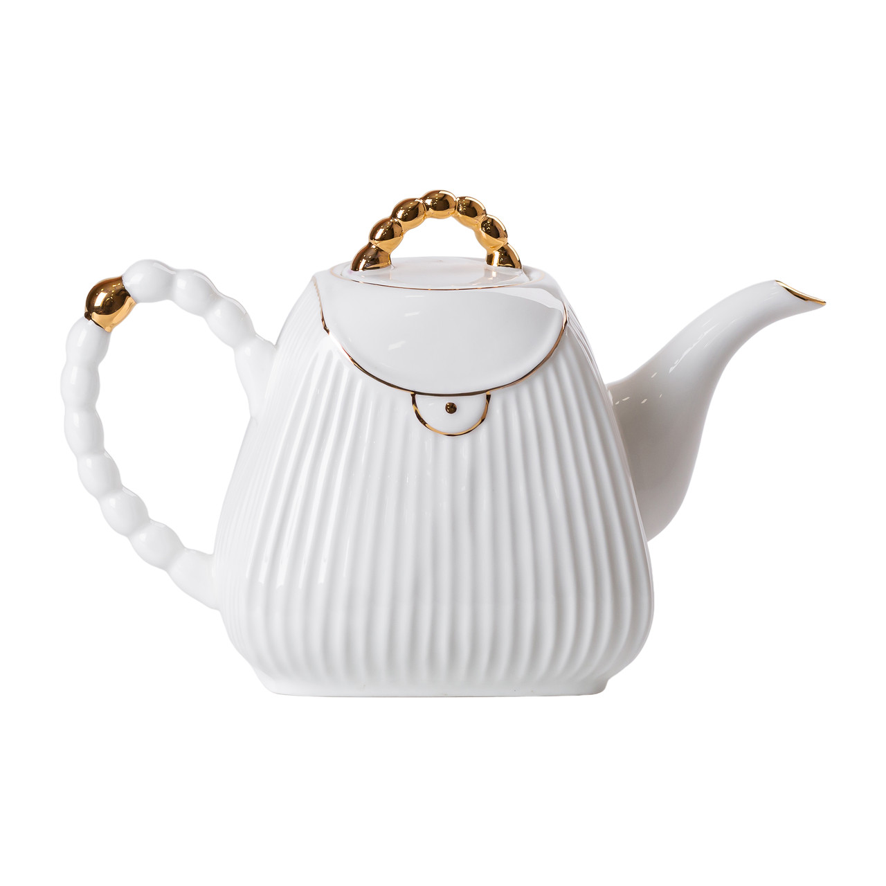 Чайний набір на 6 персон, із заварювальним чайником і підставкою, білий HP-15-4 - Зображення 2