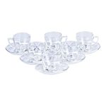 Набір чашок із блюдцями прозорі 6 штук по 200 мл прозорий HP572