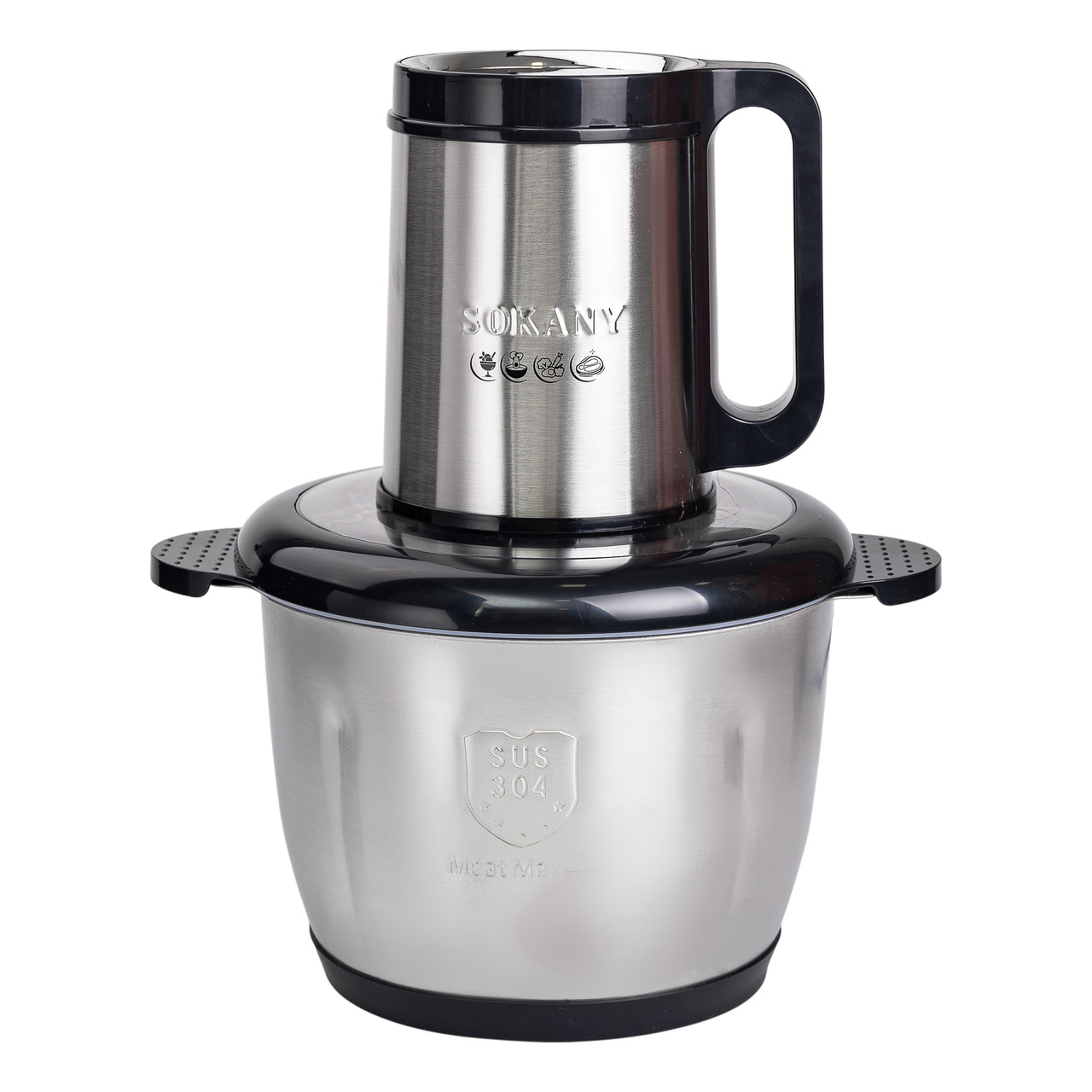 Чопер подрібнювач 800 Вт 4 леза з чашею на 2,5 літри м'ясорубка Sokany SK-06026 - Зображення 2