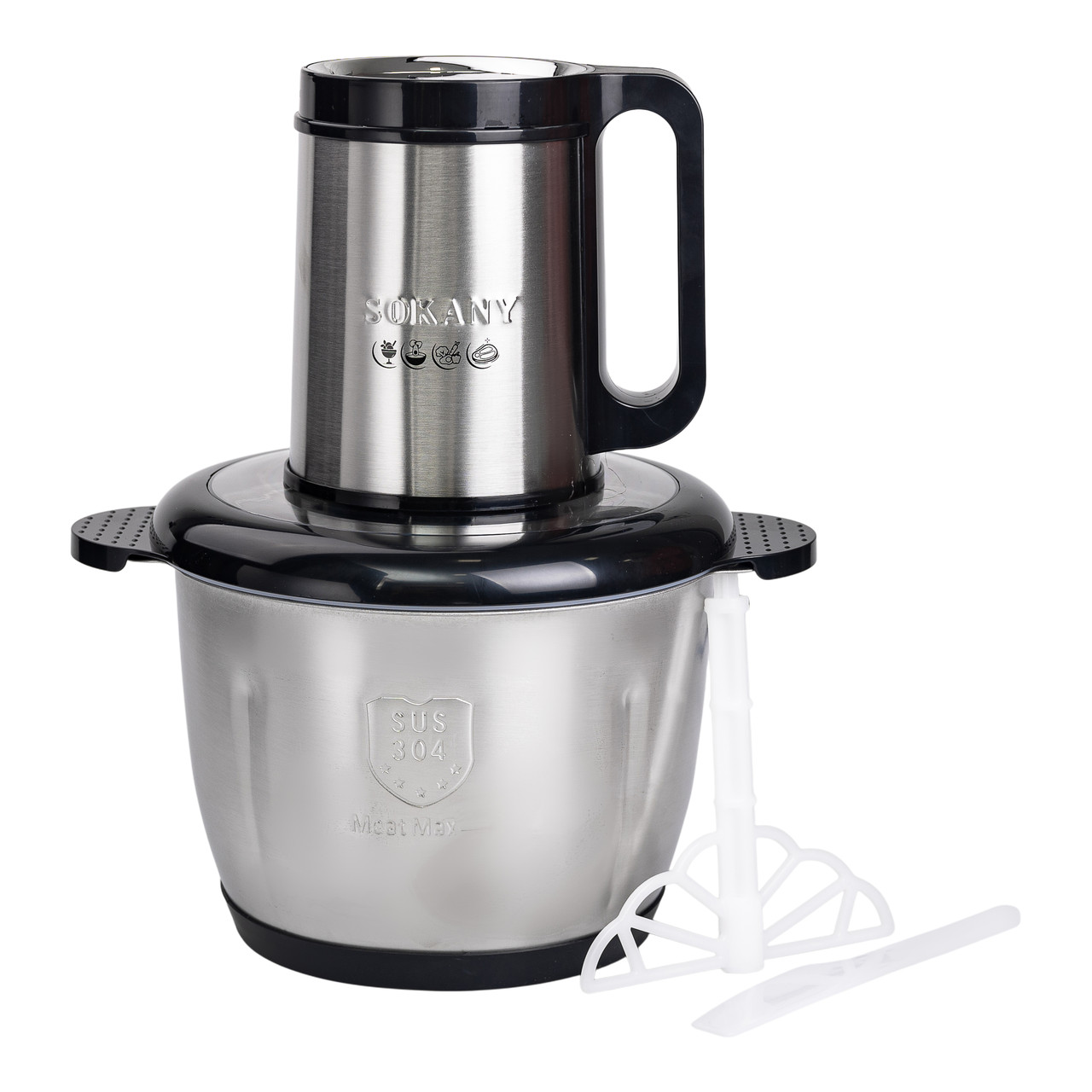 Чопер подрібнювач 800 Вт 4 леза з чашею на 2,5 літри м'ясорубка Sokany SK-06026 - Зображення 8