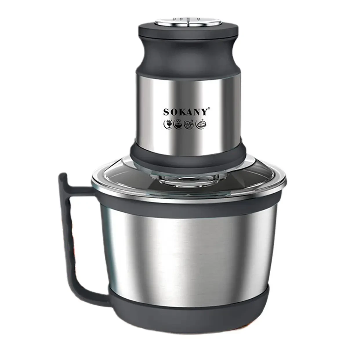 Чопер подрібнювач з чашею 3 літри 4 леза нержавіюча сталь овочерізка Sokany SK-7027 - Зображення 1