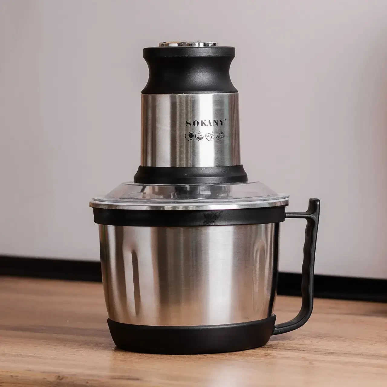 Чопер подрібнювач з чашею 3 літри 4 леза нержавіюча сталь овочерізка Sokany SK-7027 - Зображення 4
