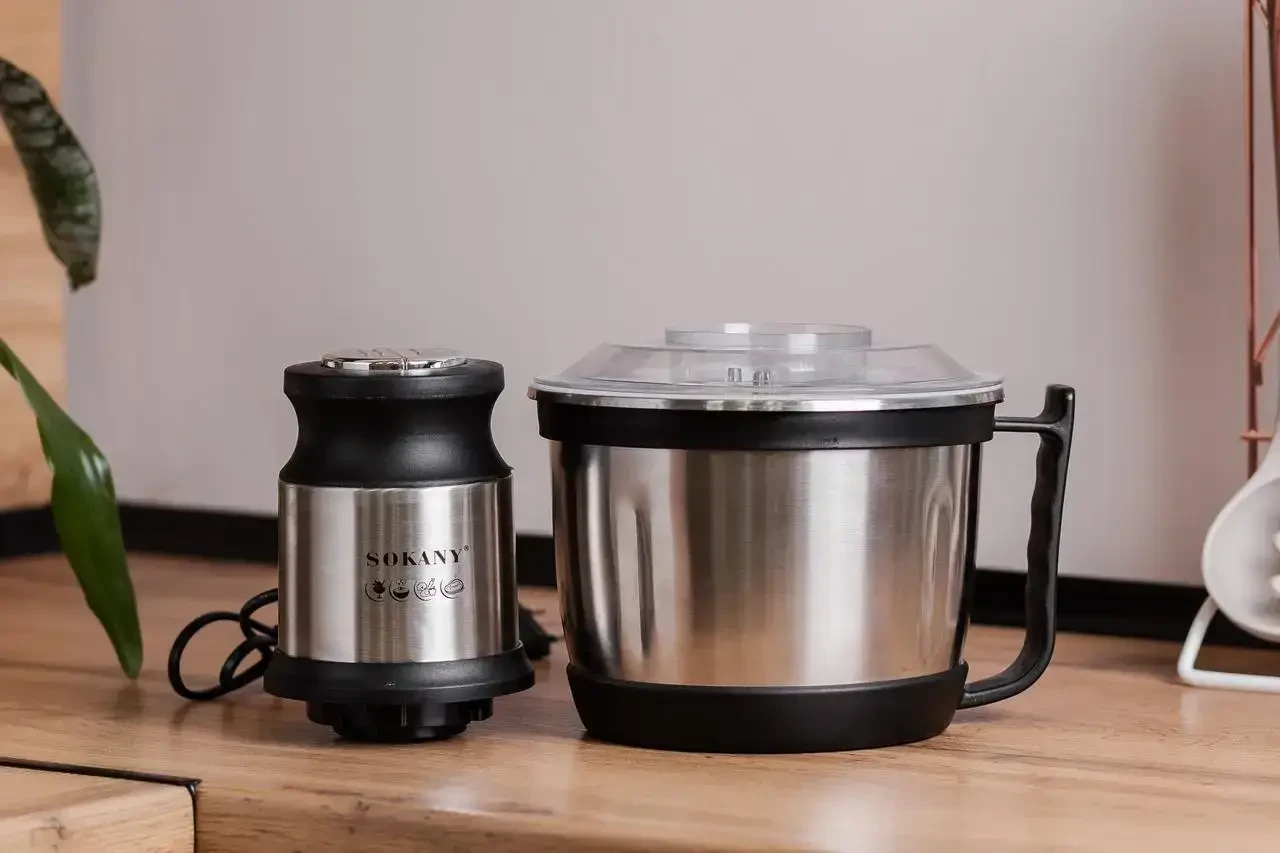 Чопер подрібнювач з чашею 3 літри 4 леза нержавіюча сталь овочерізка Sokany SK-7027 - Зображення 5