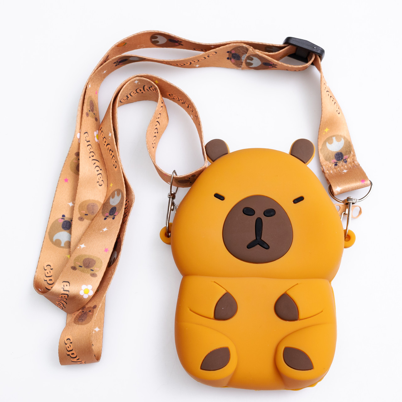 Дитяча  силіконова сумка Капібара 13×9×3 (см) через плече Коричневий HP-55-3BR - Зображення 1