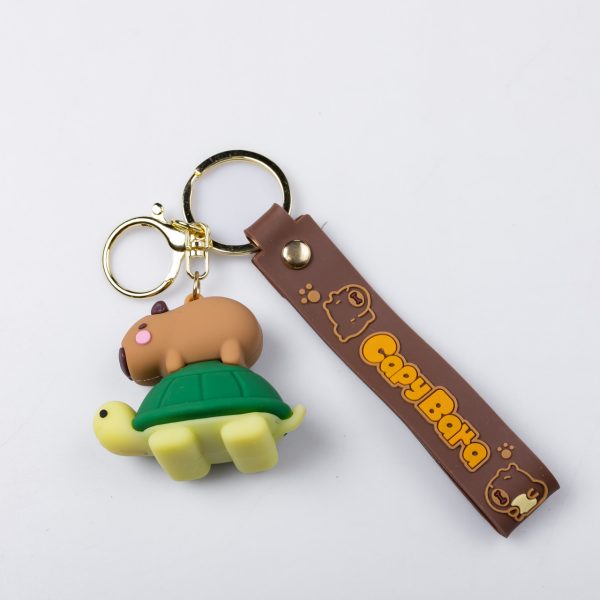 Дитячий брелок Капібара на черепасі 5×3×4 (см) для ключів, на сумку і рюкзак HP-55-24TURT
