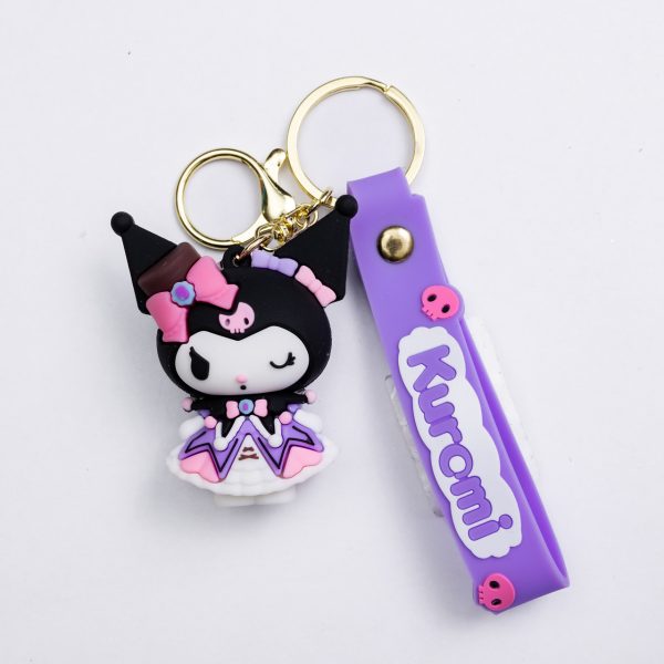 Дитячий брелок Kuromi 4,5×6 см для ключів, сумки та рюкзака Чорний HP-55-25B