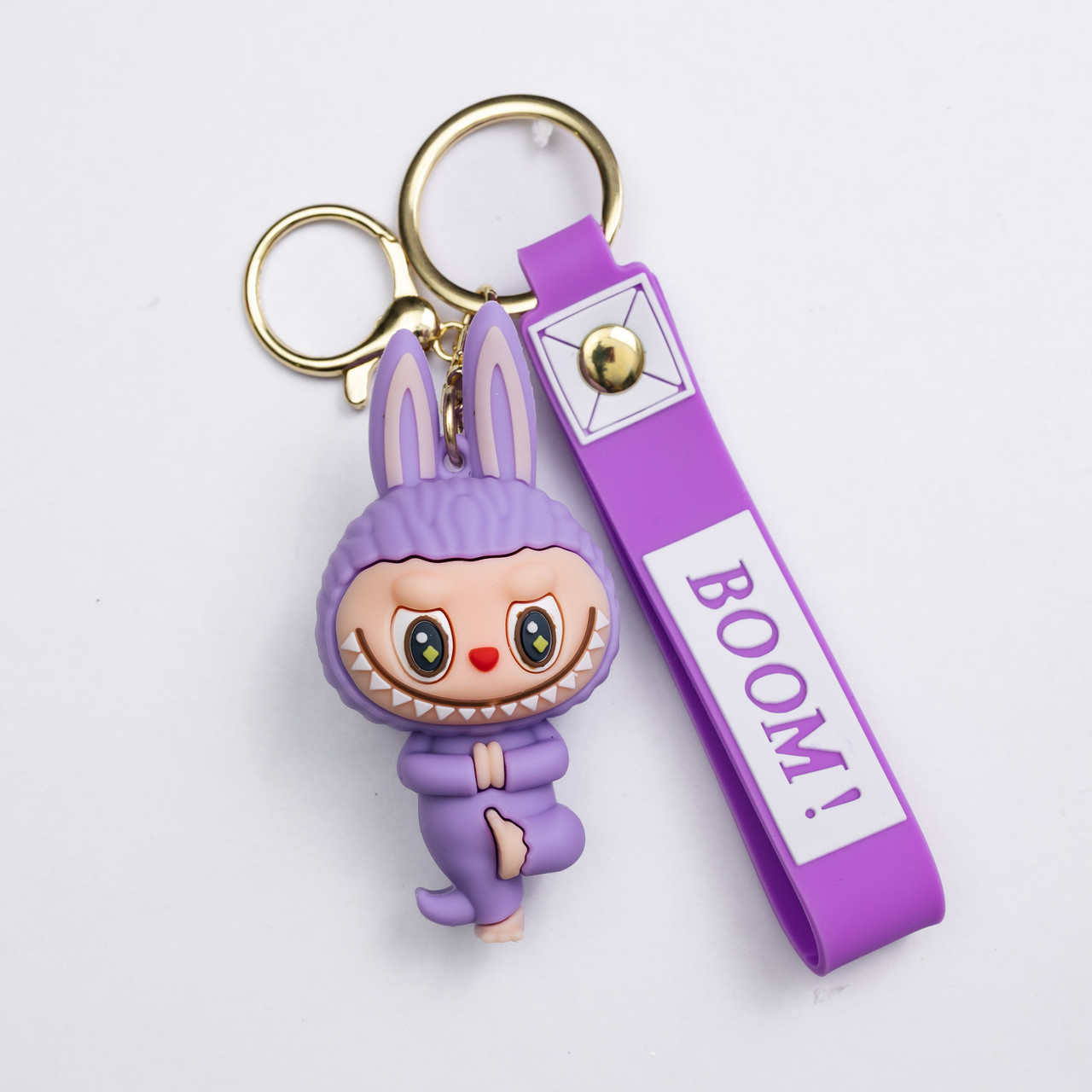 Дитячий брелок Beige Yoga 4×8 (см) для ключів, на сумку і рюкзак Фіолетовий HP-55-16V - Зображення 1