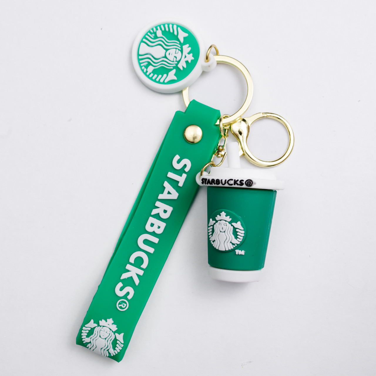 Дитячий брелок Старбакс 3.5×4.5 (см) для ключів, на сумку і рюкзак Зелений HP-55-26SGR - Зображення 1