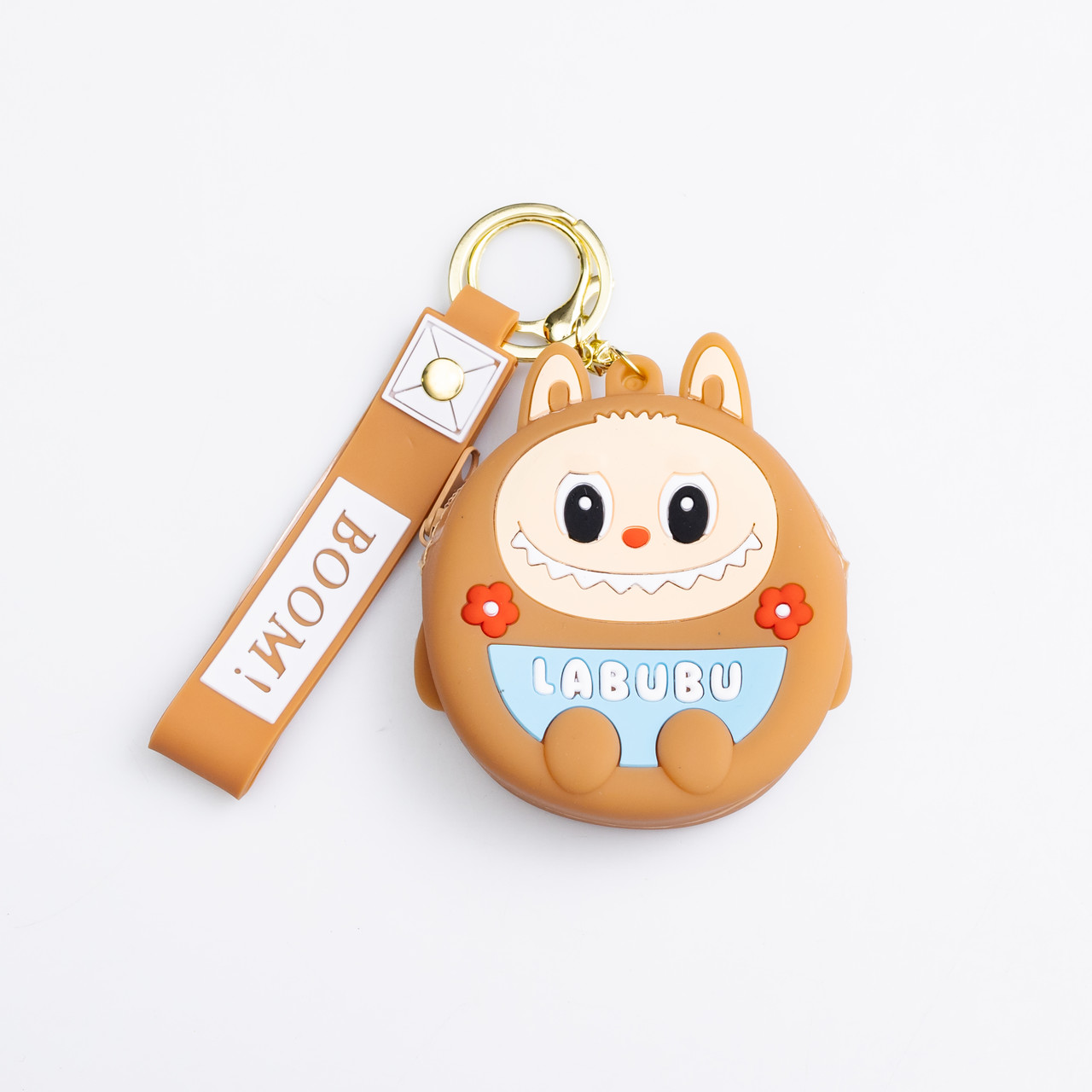 Дитячий гаманець-брелок Лабубу 7,5×7×2,5 (см з ремінцем і карабіном Бежевий HP-55-15BR - Зображення 1