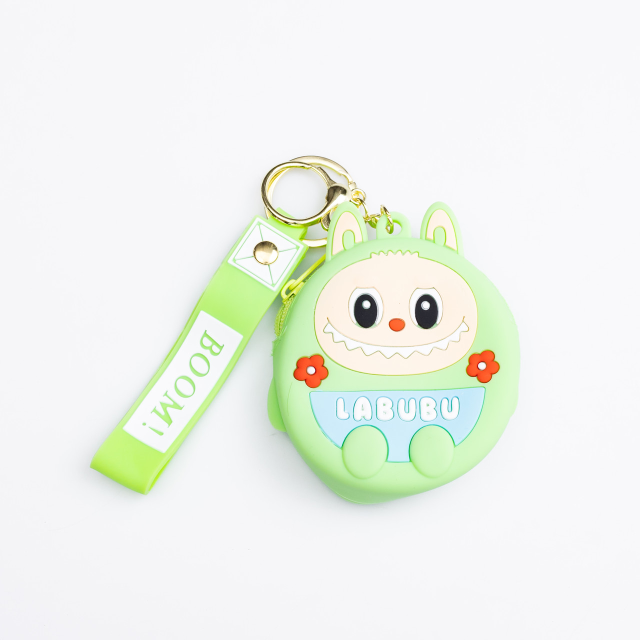 Дитячий гаманець-брелок Лабубу 7,5×7×2,5 (см з ремінцем і карабіном Зелений HP-55-15GR - Зображення 1