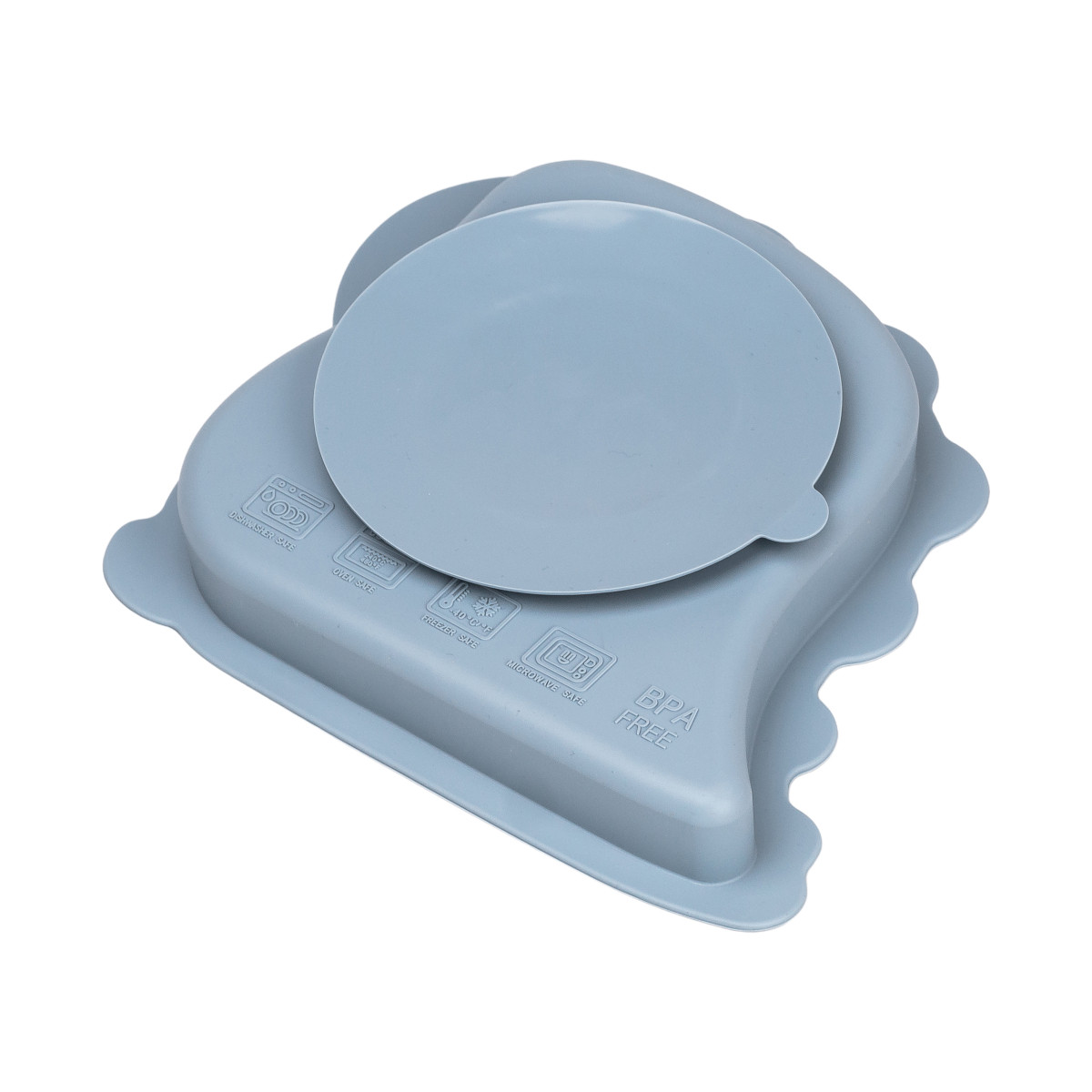 Дитячий набір силіконового посуду чашка/тарілка з трьома секціями/ложка Синій HP34545BL - Зображення 5