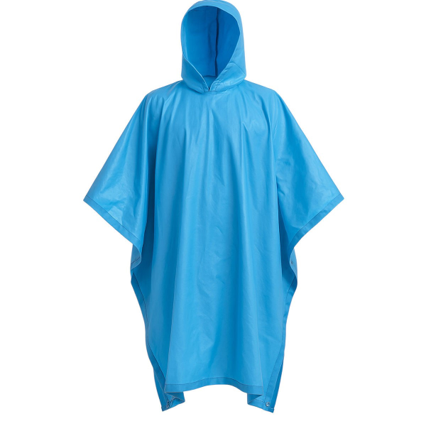 Дощовик-пончо багаторазовий туристичний для полювання, риболовлі на липучці з капюшоном LU-029BL Блакитний