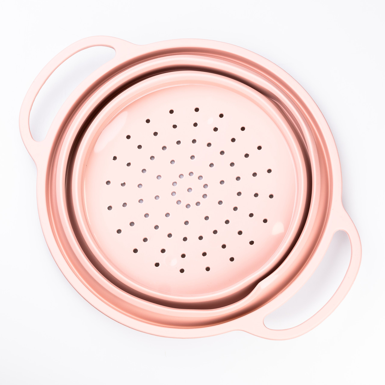 Друшляк силіконовий складаний з ручками 2.6 л Рожевий HP34544P - Зображення 2