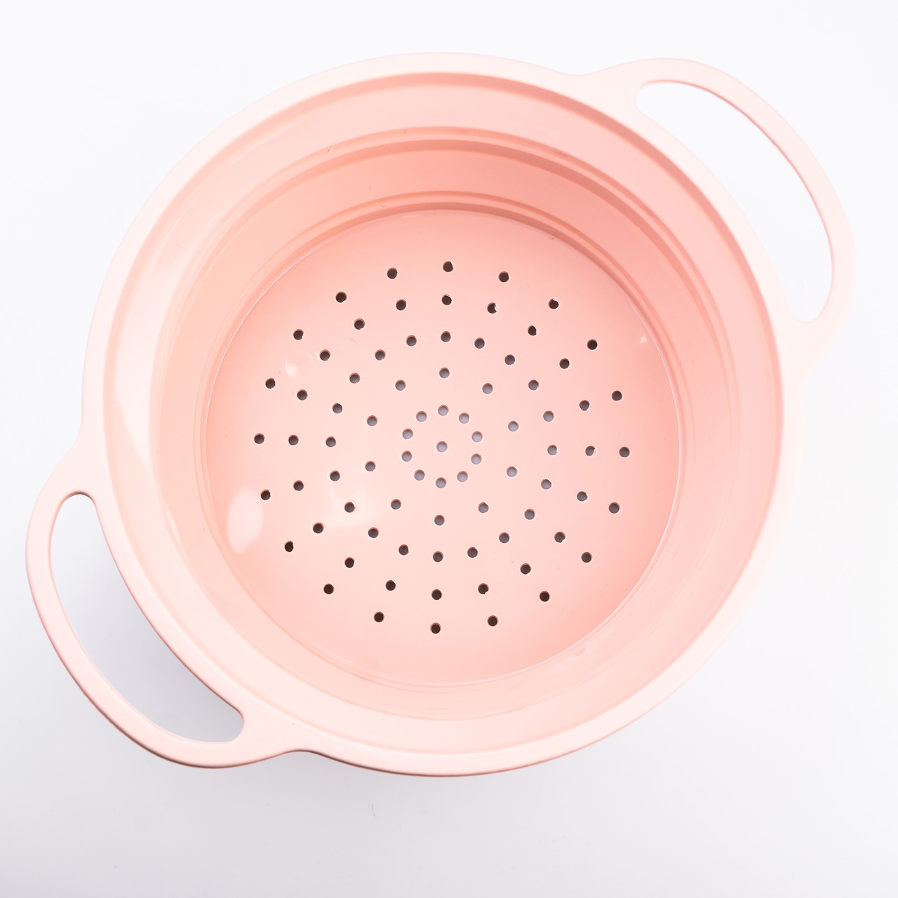 Друшляк силіконовий складаний з ручками 2.6 л Рожевий HP34544P - Зображення 3