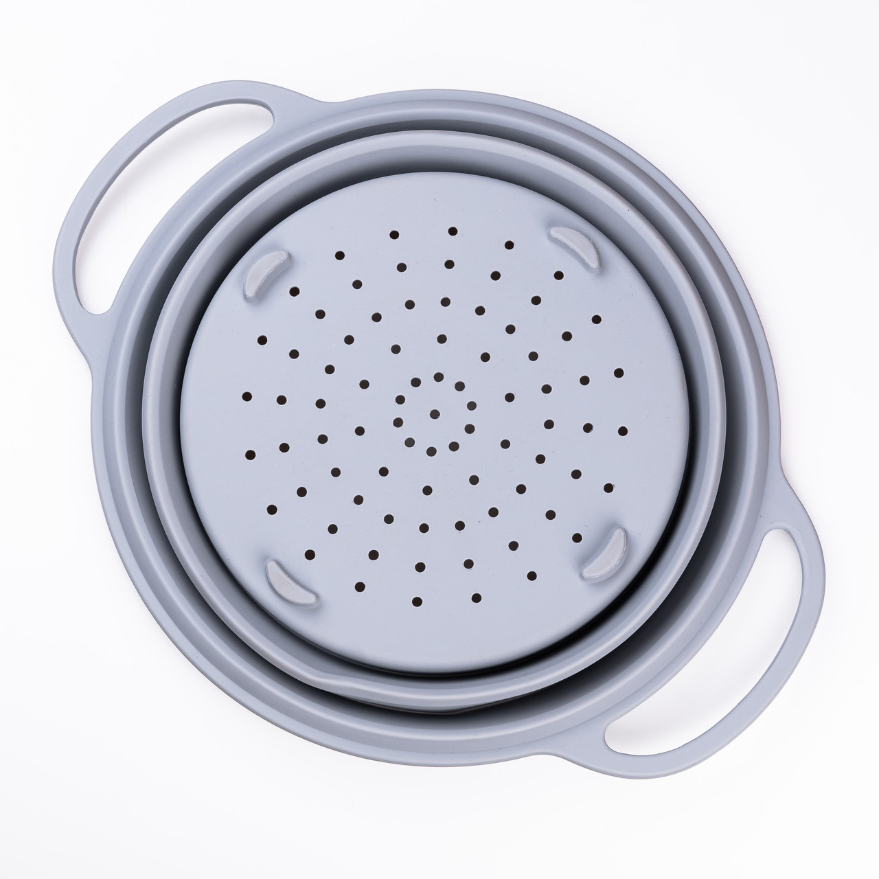 Друшляк 2.6 л силіконовий складаний з ручками 2.6 л Сірий HP34544G - Зображення 3