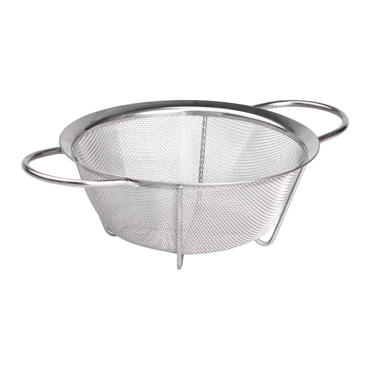 Друшляк з двома ручками 20 см дрібнокомірчаста сітка з нержавіючої сталі HP-19-2-20CM - Зображення 2